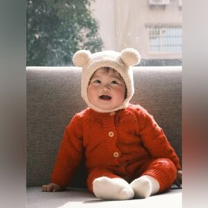 Adorable Red Baby Knit Outfit